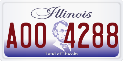 IL license plate A004288