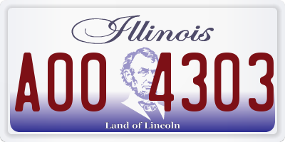 IL license plate A004303