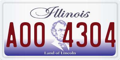 IL license plate A004304