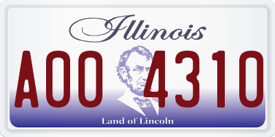 IL license plate A004310