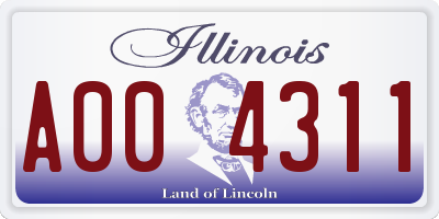 IL license plate A004311