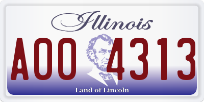 IL license plate A004313