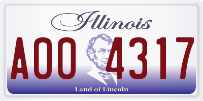 IL license plate A004317