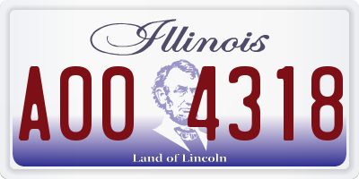 IL license plate A004318