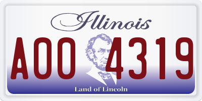 IL license plate A004319