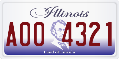 IL license plate A004321