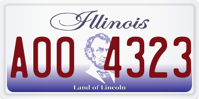 IL license plate A004323