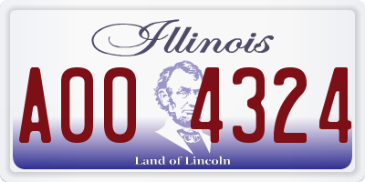 IL license plate A004324