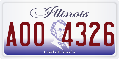 IL license plate A004326