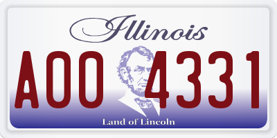 IL license plate A004331