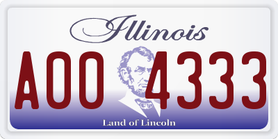 IL license plate A004333