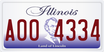 IL license plate A004334