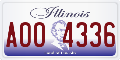 IL license plate A004336