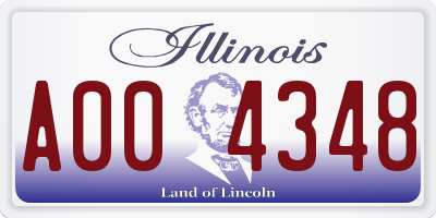 IL license plate A004348