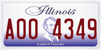 IL license plate A004349