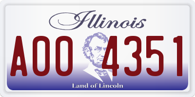 IL license plate A004351