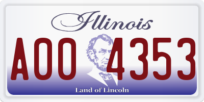 IL license plate A004353