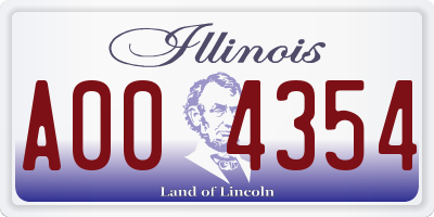 IL license plate A004354