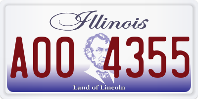 IL license plate A004355