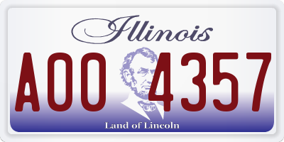 IL license plate A004357