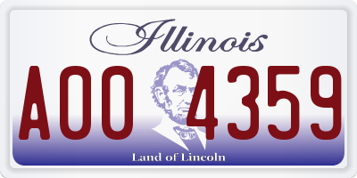 IL license plate A004359