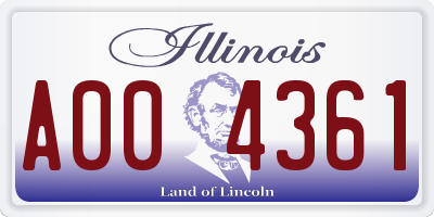 IL license plate A004361