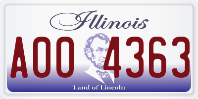 IL license plate A004363
