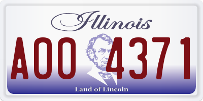 IL license plate A004371