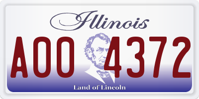 IL license plate A004372