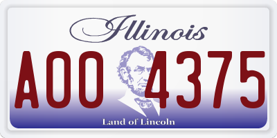 IL license plate A004375