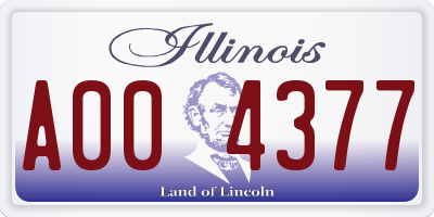 IL license plate A004377
