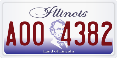 IL license plate A004382