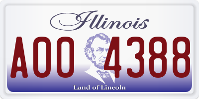 IL license plate A004388