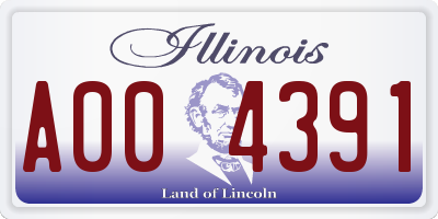 IL license plate A004391