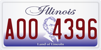 IL license plate A004396