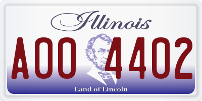 IL license plate A004402