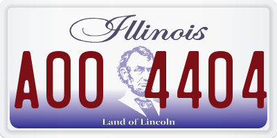IL license plate A004404