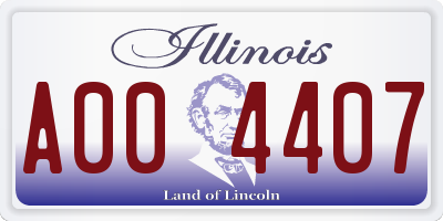 IL license plate A004407