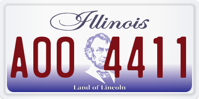 IL license plate A004411