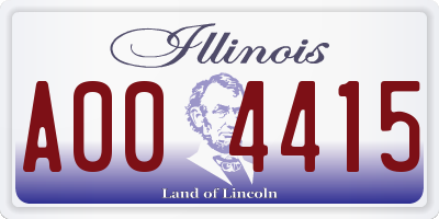 IL license plate A004415