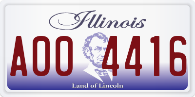 IL license plate A004416