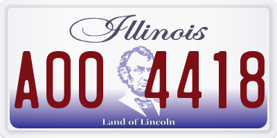 IL license plate A004418