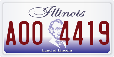 IL license plate A004419