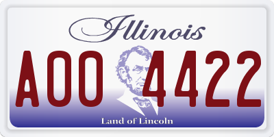 IL license plate A004422