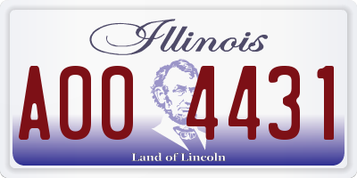 IL license plate A004431