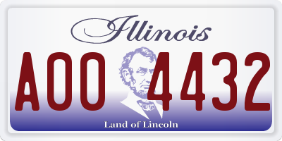IL license plate A004432