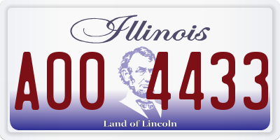 IL license plate A004433