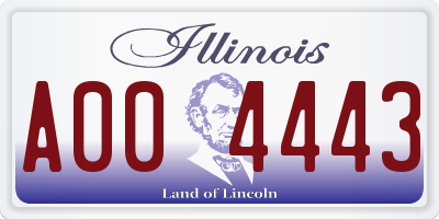 IL license plate A004443