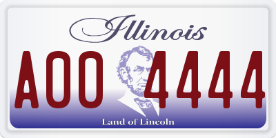 IL license plate A004444