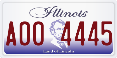 IL license plate A004445